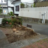 庭石と植木の撤去